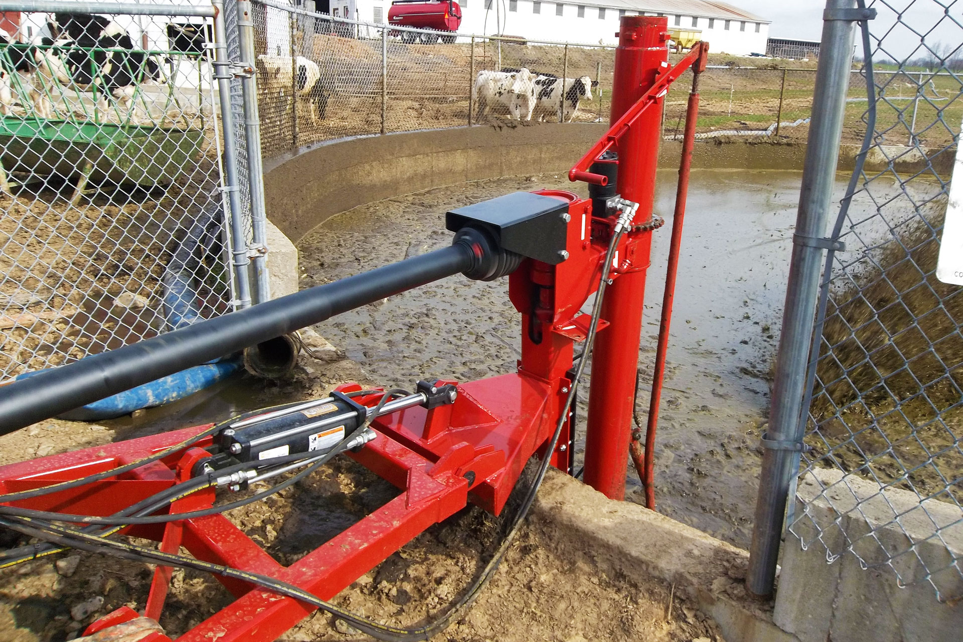 pumping liquid manure pits